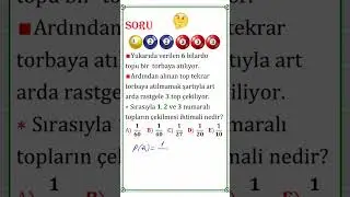 Olasılık Harika Top Çekme Sorusu 💥💥#shorts