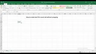 How to make text fit in excel cell without wrapping