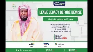 🔴 Leave Legacy Before Demise  | Dr. Muhammad  Osman | Friday Khutbah