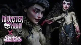 Monster High x Barbie 🧛🏻‍♀️ Draculaura's sister Draculara Doll Repaint