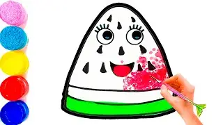 Watermelon drawing for kids|Bolalar uchun tarvuz chizish|Рисование арбуза для детей