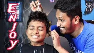 ASMR Triggering Scalp Massage With Metal Octopus Tool | After Study Relaxing Massage For Young Boy