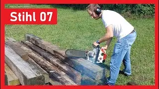 Stihl 07 | Die kleine Schwester der Contra | Zornige 75ccm nagen sich mit 4,5 PS durch Holzbalken