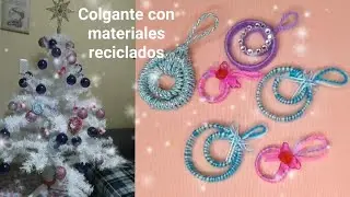 Colgantes navideños con material reciclado