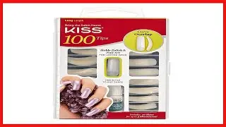 KISS 100 Tips False Nail Kit, Curve Overlap Style, Long Length, Long Lasting Fake Nail Tips, DIY