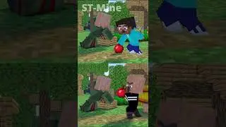 Baby Steve VS Bad Villager. Good deeds VS bad deeds. 