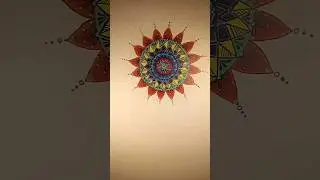 Mandala art on wall on diwali /wall painting /diwali drawing/