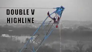 Project Double V Highline - 350 mts line  #Highline #Poland