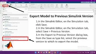 How to Export Simulink Model to Previous Version ||How to save slx file to previous version