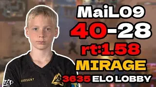 15 Y.O! MaiL09 (40-28) rt:1.58 +VOICE COMMS (mirage) | EU FACEIT RANKED 3600 ELO LOBBY | 