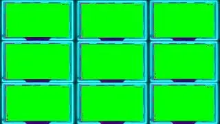 Green Screen neon Frame, border,lighting,chroma key frame, neon border,nine photo frame green screen