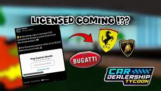 🔥 CDT IS FINALLY GETTING A CAR LICENSED?!? 🤩🥳2024 car dealership tycoon