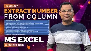 extract the number from column in Microsoft Excel