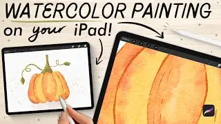 Digital watercolor in PROCREATE 🌟 (paint a pumpkin on your iPad!)