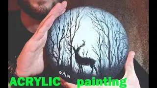 easy forest painting for beginners  | Acrylic Painting | Tutorial / აკრილით ხატვა