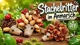Putzige Igel 🦔 aus Tannenzapfen basteln im Herbst 🍂