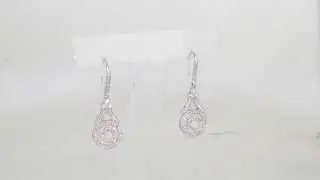 Vintage Design Diamond Dangle Earrings 3/4 Carat T.W. 14Kt. White Gold E-08201