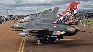 50 YEARS F-16: INCREDIBLE STATIC LINE UP OF F-16s AT RIAT 2024
