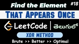 Find the Element that appears Once | Single Element in a sorted Array in java in telugu Leetcode