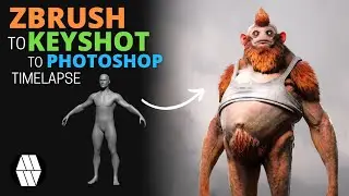 ZBrush to Keyshot to Photoshop Timelapse - 'Alien Holiday' Concept