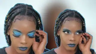 Full face coverage ||blue eyeshadow with glitter tutorial