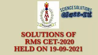#RMSCET-2020 II SCIENCE CLASS-IX PROVISIONAL ANSWER KEY II DATE OF EXAM-19th SEPT.