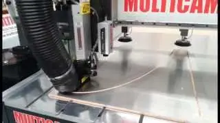 Cutting Aluminium sheet with a Multicam CNC routing machine
