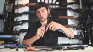 Crosman Optimus, replacement of cuff, barrel seal and installation of gas spring.