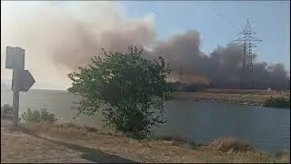 Incendiu langa Magistrala CF Bucuresti Constanta