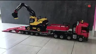 Lego Technic 100% RC - Loading my wheeled Volvo excavator on my MAN truck
