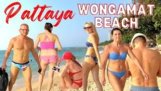 Pattaya Wongamat Beach , Best Beach in North Pattaya , Wong Amat Beach Scenes [4K]
