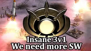 Imposible 3v1!  Mass Superweapons! Mass Action! | No commentary | C&C Generals Zero Hour