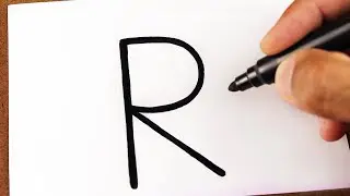 Como Transformar a Letra R em um RATO - How To Draw Técnica Truque de Arte