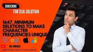1647. Minimum Deletions to Make Character Frequencies Unique (in Hindi) || Leetcode Daily Challenge