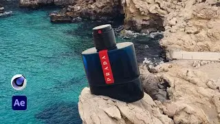 Prada Ocean Luna Rossa perfume 3d animation - Cinema 4d