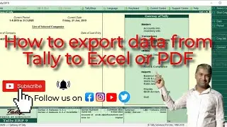 How to Tally ERP 9 export data from Tally to Excel or PDF