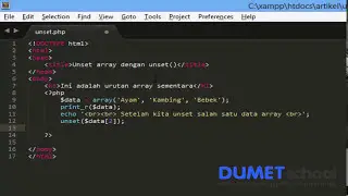 Cara Menghapus Data Array dengan Unset pada PHP