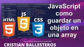 JavaScript como guardar un objeto en una array