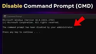 Turn off or Disable Command Prompt (CMD) in Windows 11 || Secure Your Windows 11