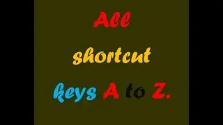 (MS Word 2007 )😱 All shortcut keys A to Z Explain and 😊With show practically How to use shortcuts