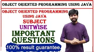object oriented programming using java subject important questions | jntuh r18 | oop using  java imp