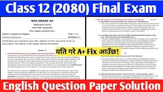 class 12  pre english board exam question 2080 with solution || class 12 english model question 2081