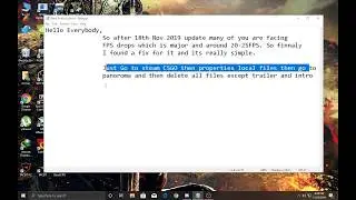 CSGO FPS drop fix after 18/11/2019 update operation shattered web