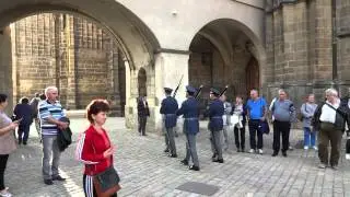 Прага, cмена почётного караула у президентского дворца.