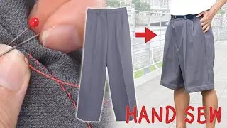 Sporty Chic: Transform Pants into Shorts by Hand Sewing - Stay Cool in the Hot Summer