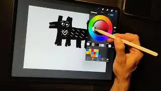 How to draw a dog with tablet, ipad. Digital art for children. Procreate