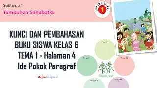 Kunci Jawaban Tematik Kelas 6 - Tema 1 Halaman 4 : Ide Pokok Paragraf