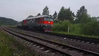 тэп70 0247 с поездом Санкт-Петербург-Костомукша по станции хийтола