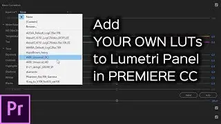 Add a Custom LUT to Lumetri Panel in Adobe Premiere CC