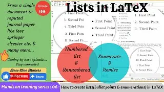 How to create lists(bullet points & enumerations) in LaTeX || Easy & Simple way ||